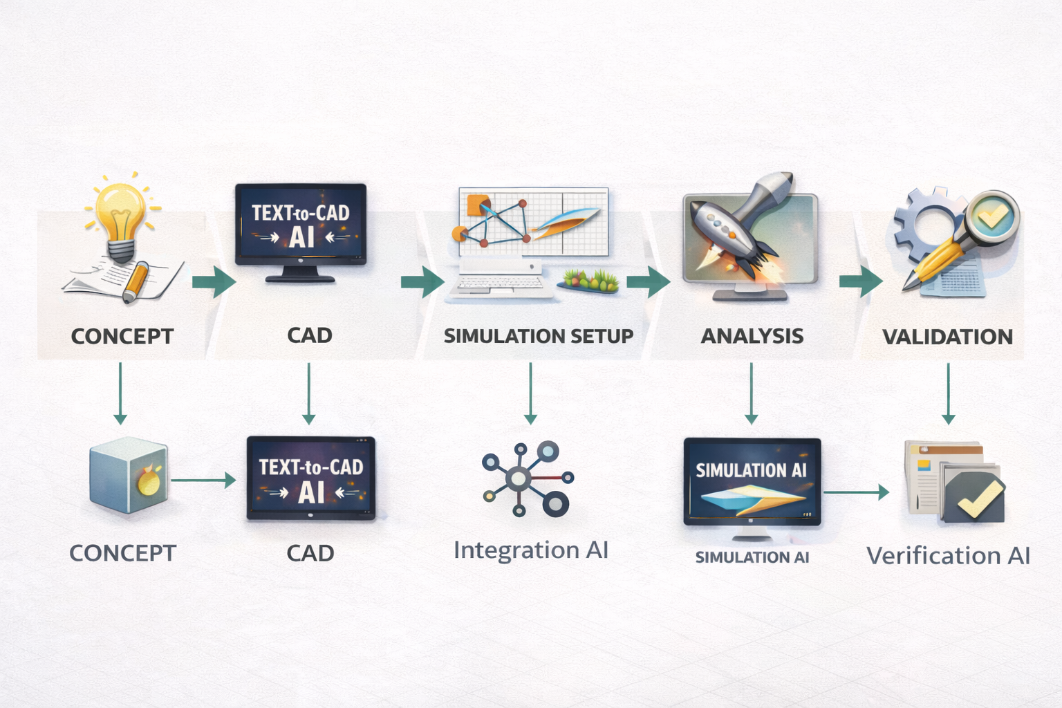 AI Workflow in Mechanical Engineering: From Design to Simulation