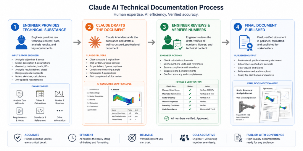 Claude AI for technical documentation 4-step process framework engineering spec sheets user manuals
