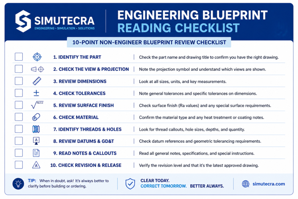 Engineering Blueprint Reading Checklist Visual
