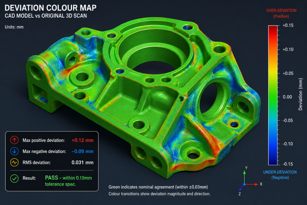 3D CAD deviation analysis overlay