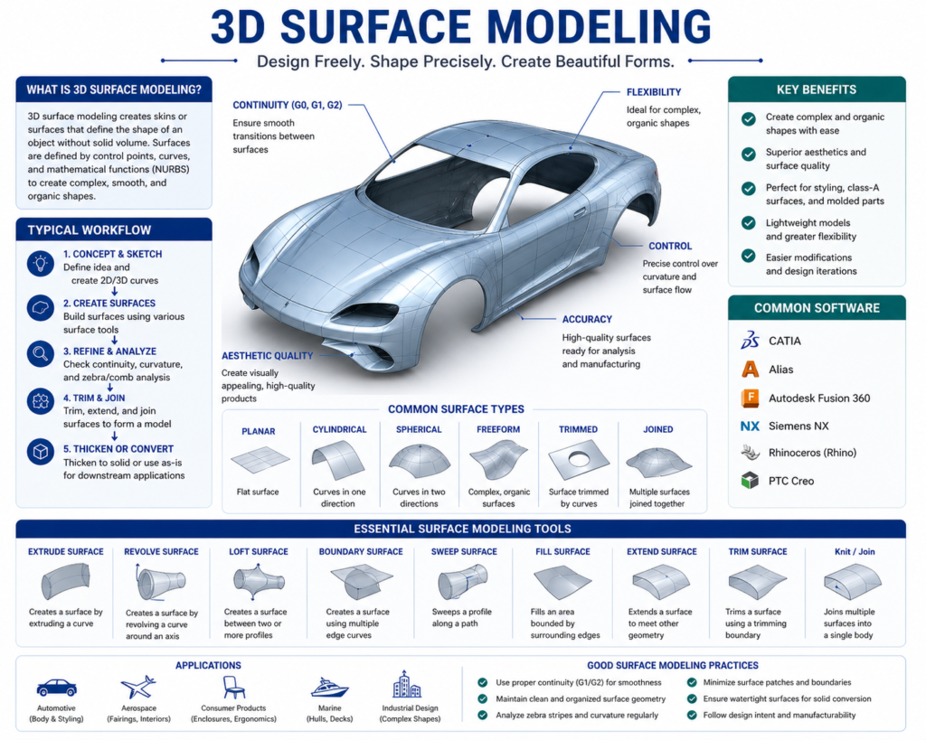 3D surface modeling in mechanical engineering | cad design | 3d cad