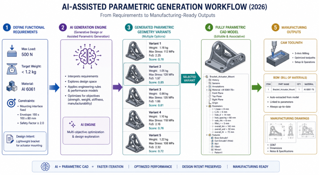 AI-Assisted Parametric Generation Workflow Diagram