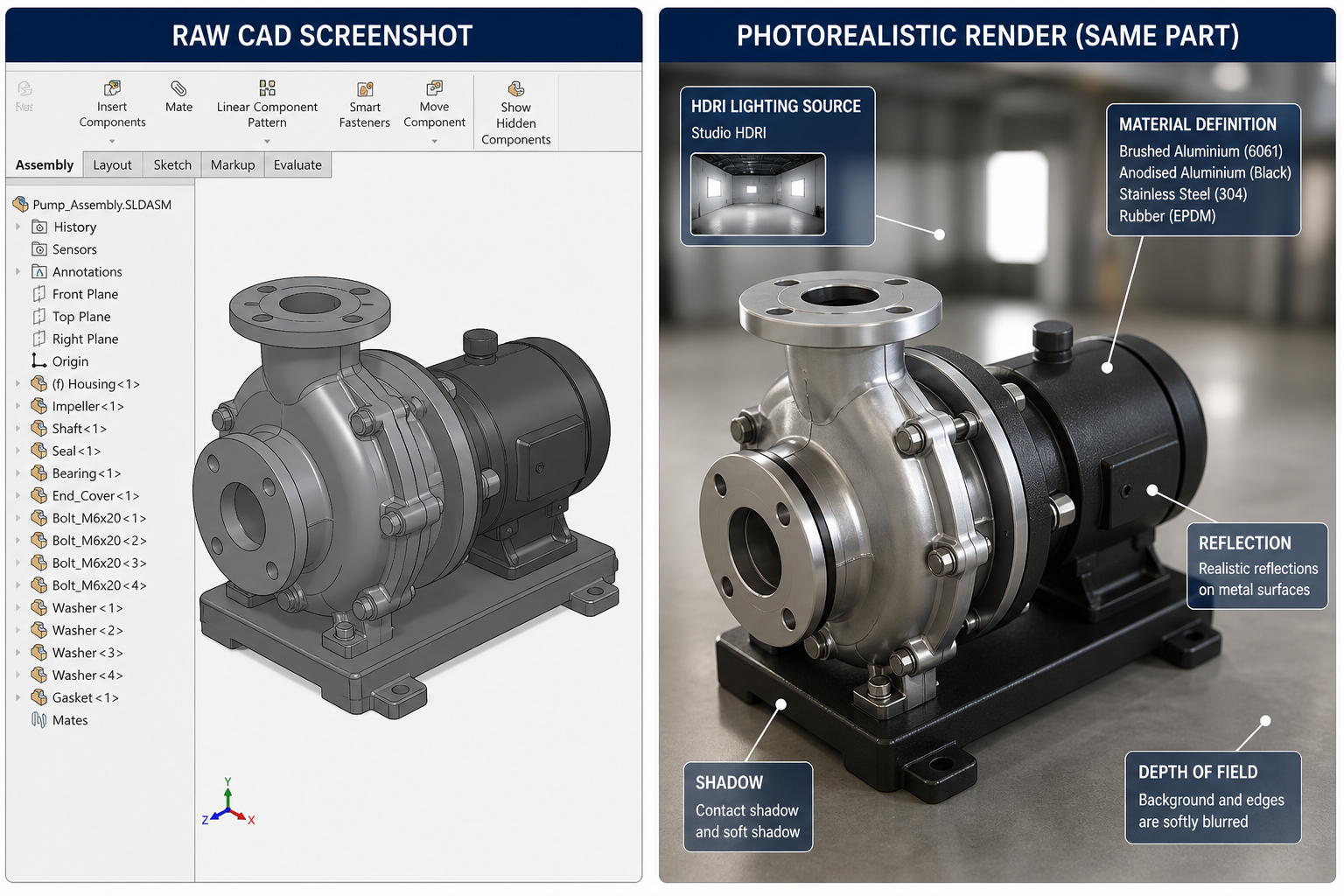 How 3D Rendering Works in Engineering:Turning CAD Models into Realistic Visuals