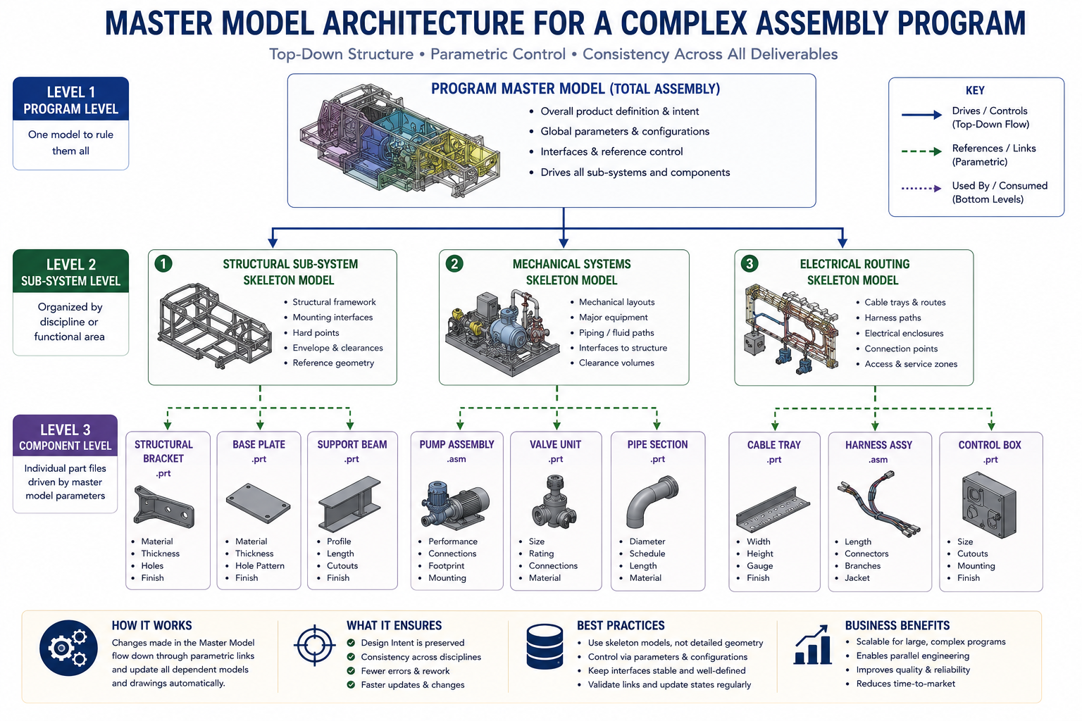Master Model Architecture for a Complex Assembly Program