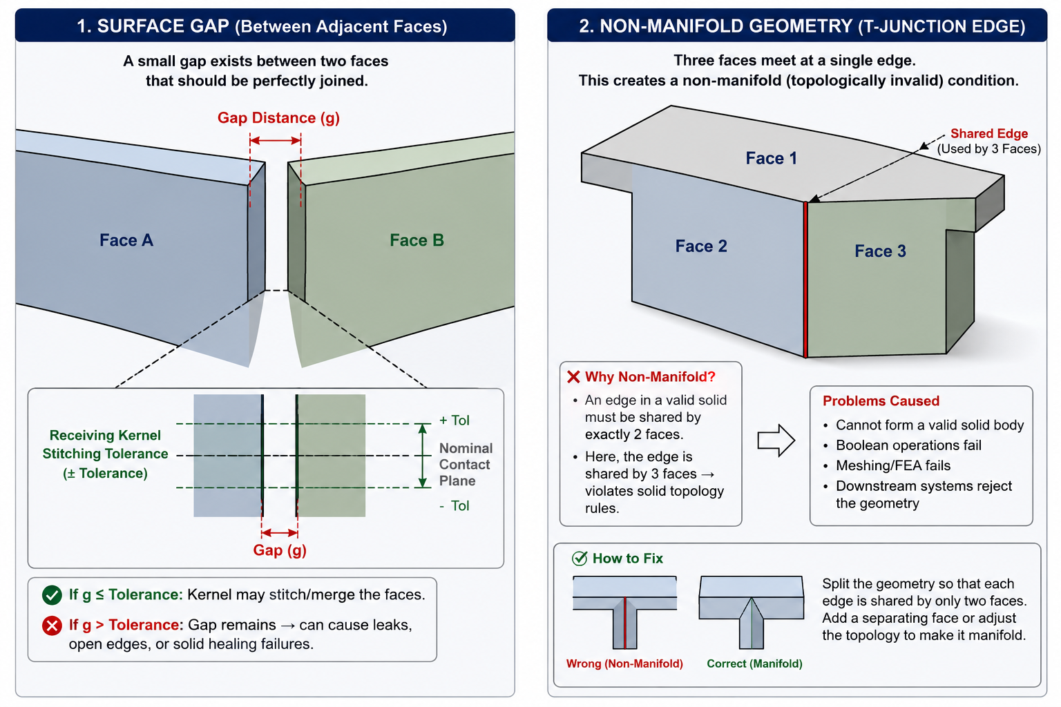 Surface Gap and Non-Manifold Geometry Illustrated