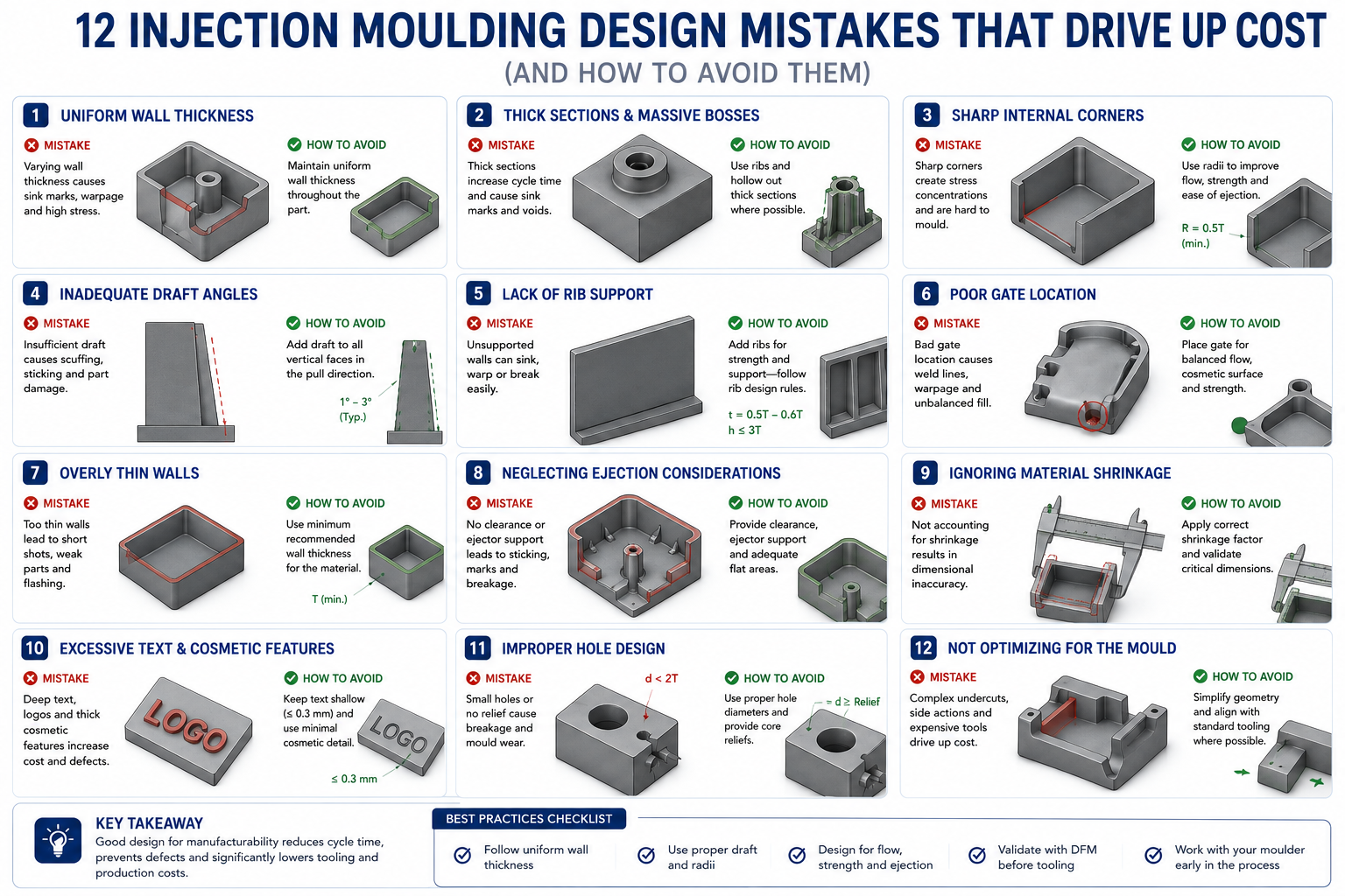 12 Injection Molding Design Mistakes That Drive Up Cost (And How to Avoid Them)